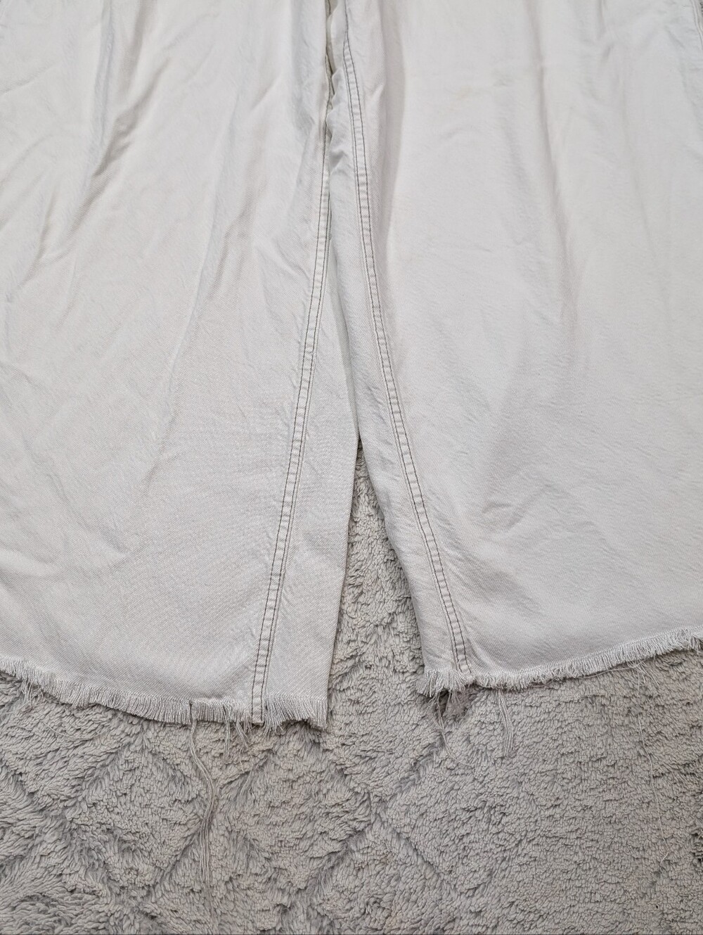 Free People Jeans Womens 30 White Cream Old West Slouchy High Rise Wide Leg - Picture 3 of 10